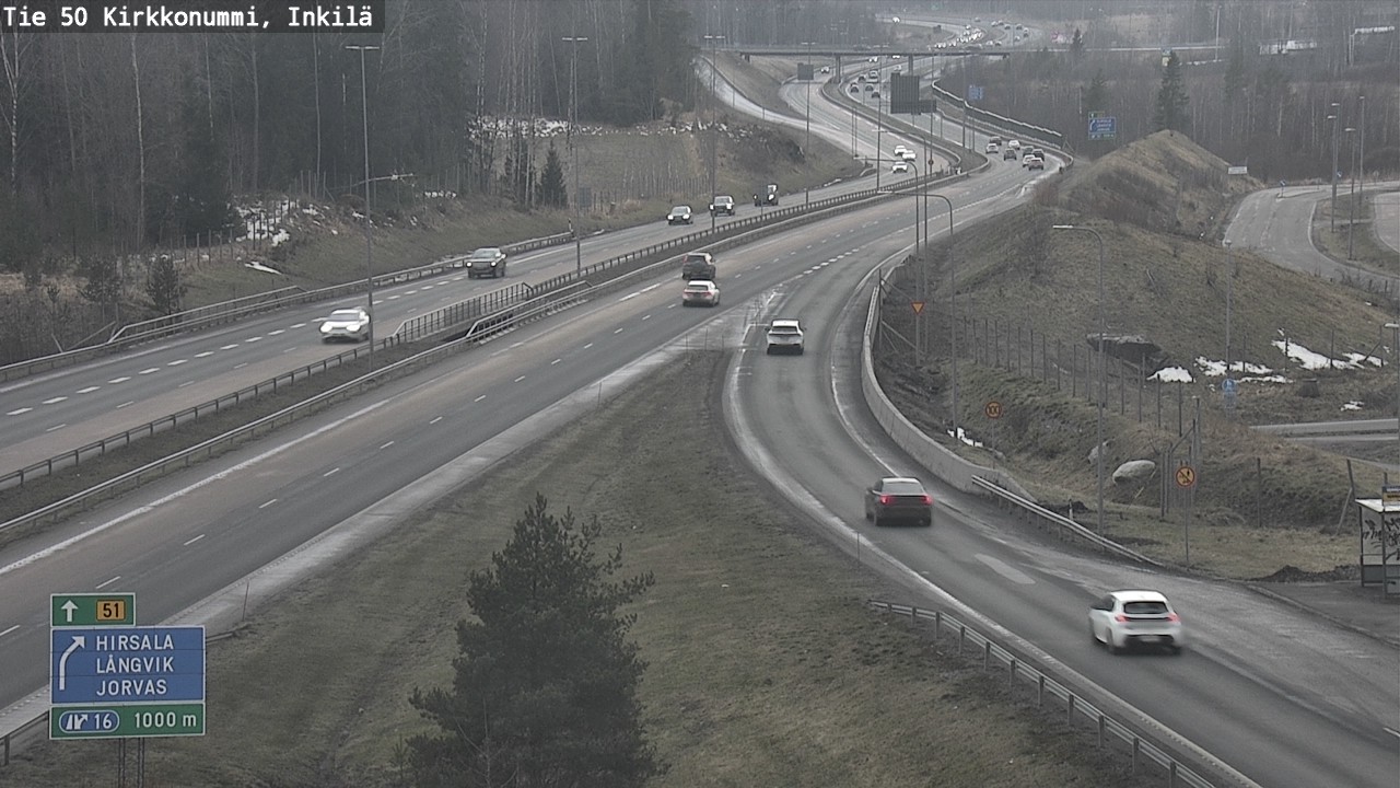 Weather Camera Image Väg 50 Kyrkslätt, Inkilä, Kirkkonummi, Uusimaa