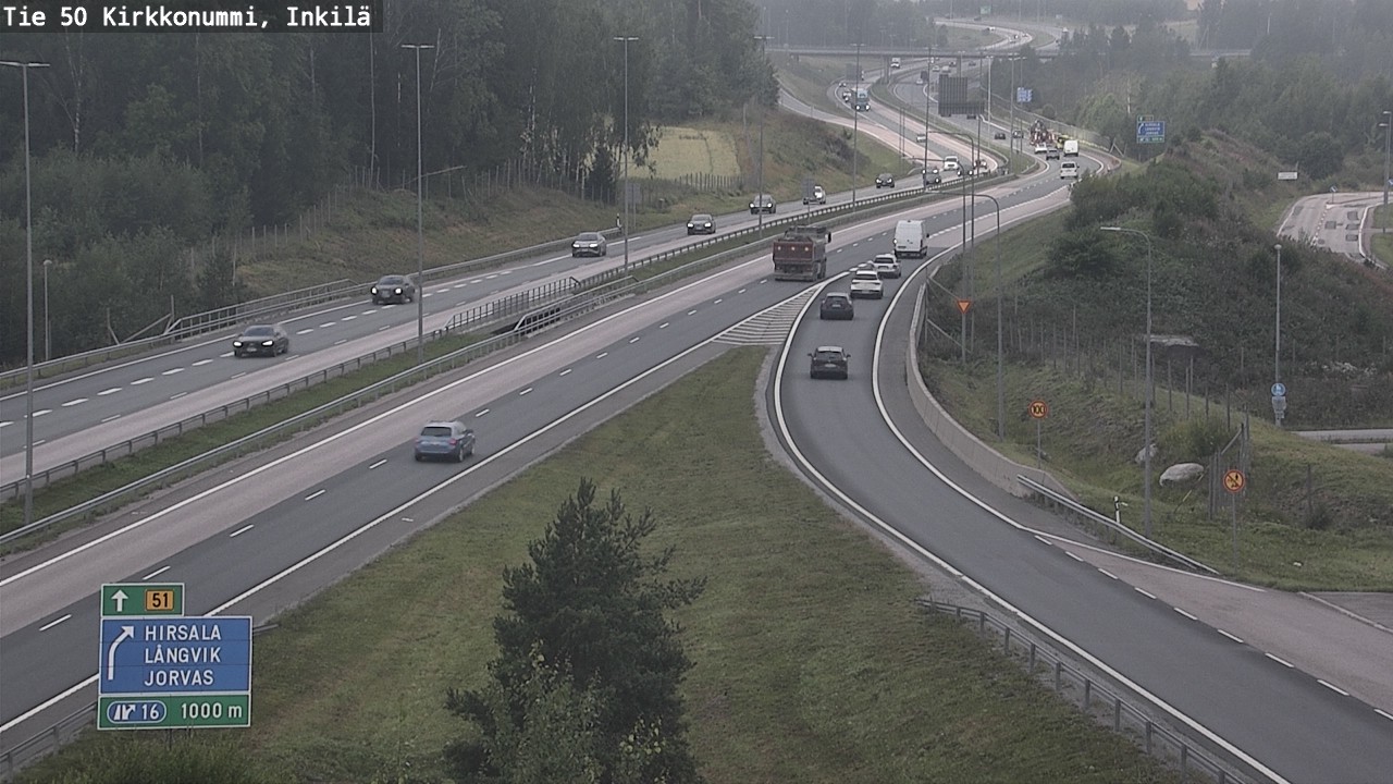 Weather Camera Image Väg 50 Kyrkslätt, Inkilä, Kirkkonummi, Uusimaa