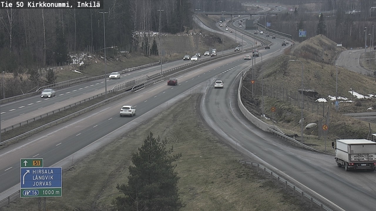 Weather Camera Image Väg 50 Kyrkslätt, Inkilä, Kirkkonummi, Uusimaa