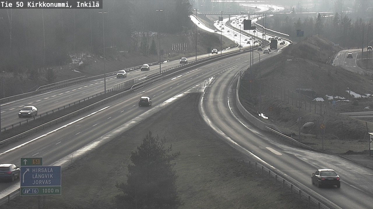Weather Camera Image Väg 50 Kyrkslätt, Inkilä, Kirkkonummi, Uusimaa