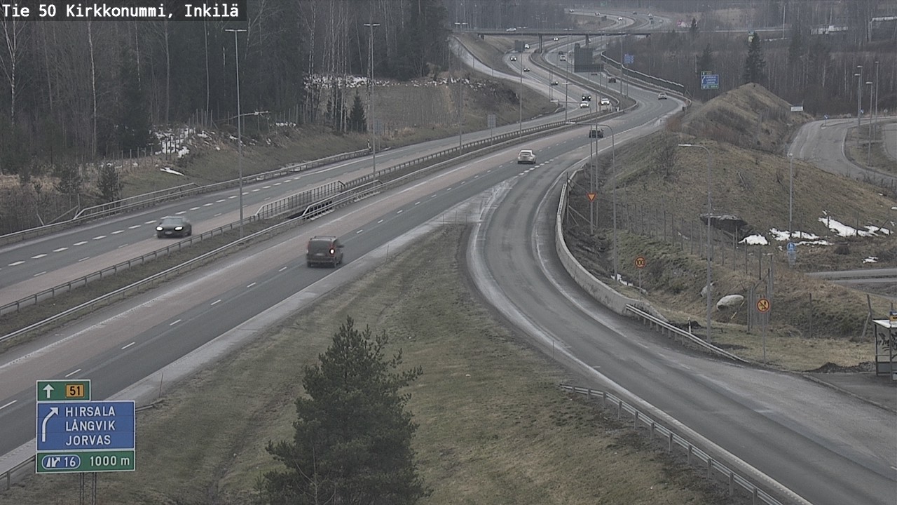 Weather Camera Image Väg 50 Kyrkslätt, Inkilä, Kirkkonummi, Uusimaa