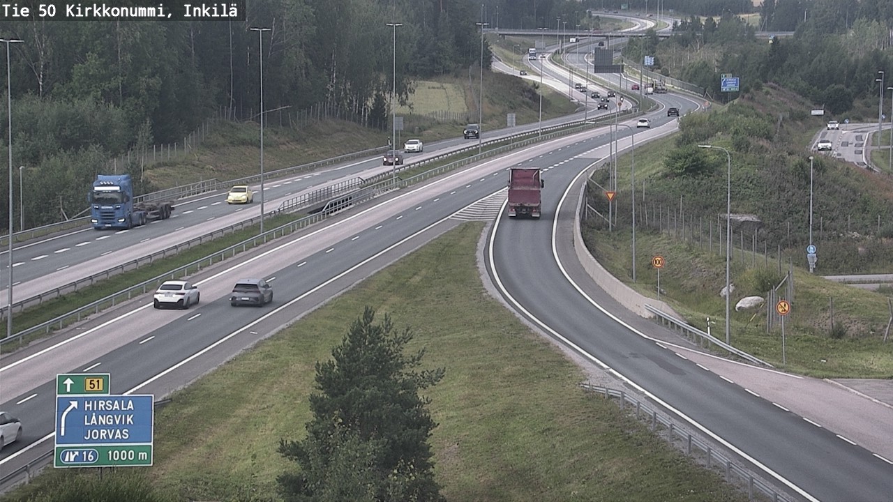 Weather Camera Image Väg 50 Kyrkslätt, Inkilä, Kirkkonummi, Uusimaa