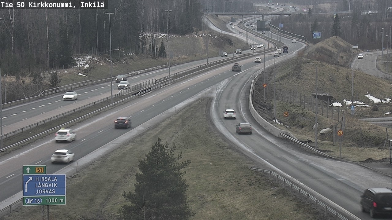Weather Camera Image Väg 50 Kyrkslätt, Inkilä, Kirkkonummi, Uusimaa