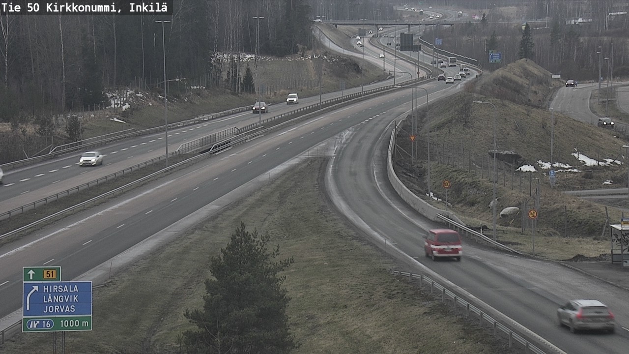 Weather Camera Image Väg 50 Kyrkslätt, Inkilä, Kirkkonummi, Uusimaa