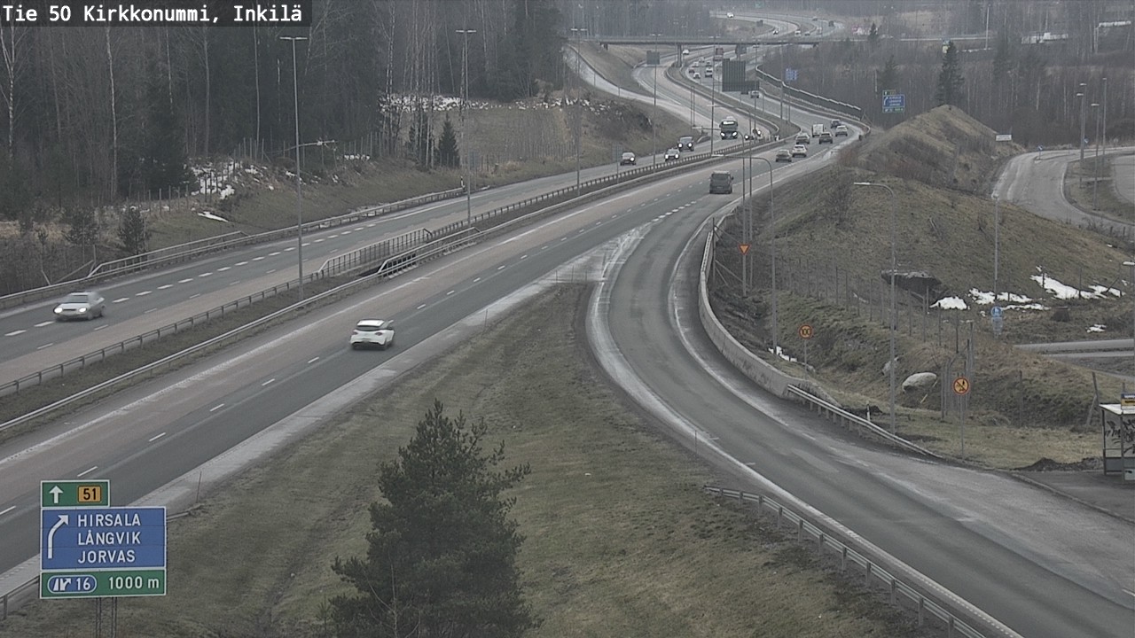 Weather Camera Image Väg 50 Kyrkslätt, Inkilä, Kirkkonummi, Uusimaa