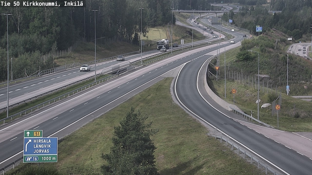 Weather Camera Image Väg 50 Kyrkslätt, Inkilä, Kirkkonummi, Uusimaa