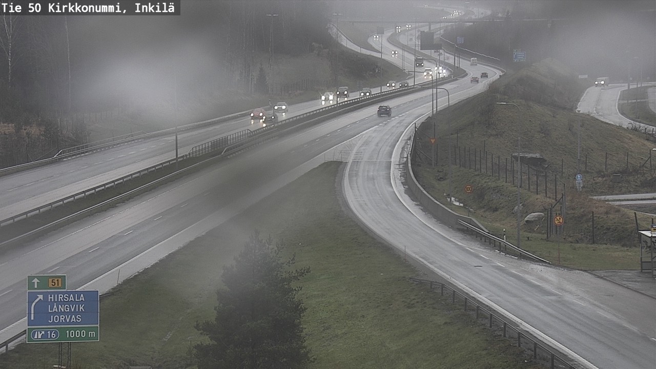 Weather Camera Image Väg 50 Kyrkslätt, Inkilä, Kirkkonummi, Uusimaa
