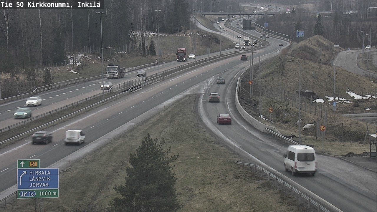 Weather Camera Image Väg 50 Kyrkslätt, Inkilä, Kirkkonummi, Uusimaa