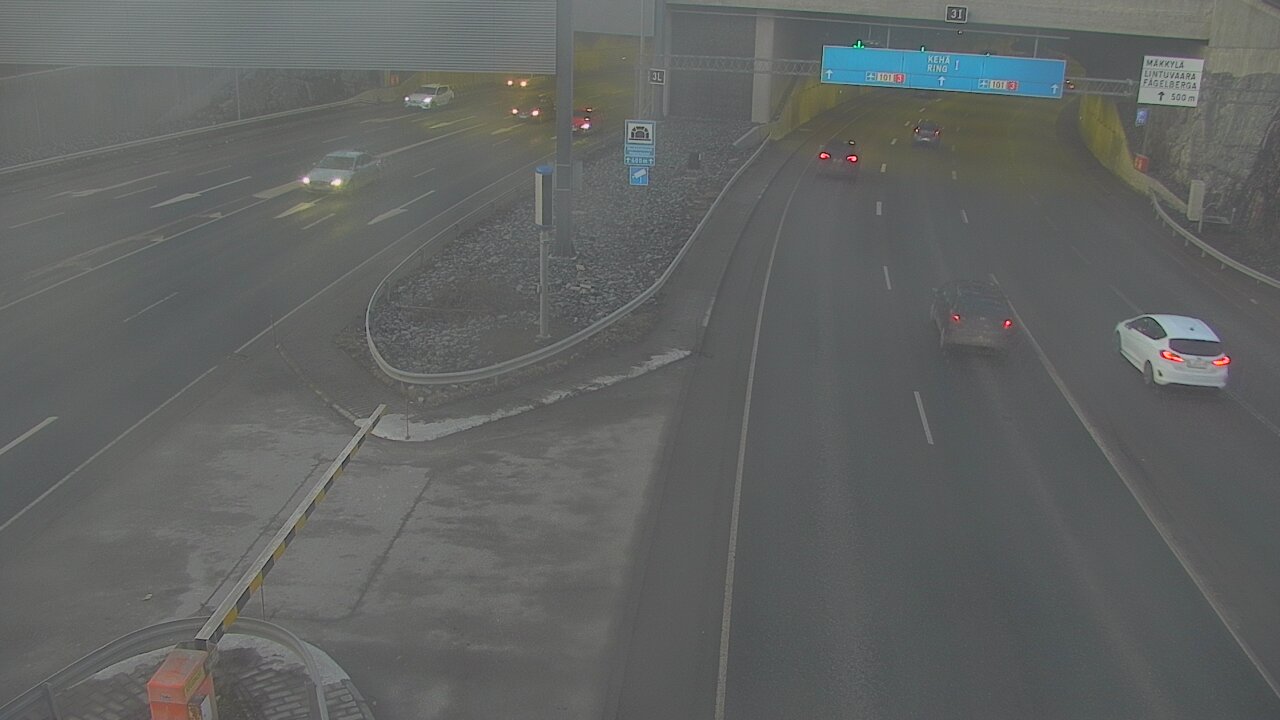Weather Camera Image Väg 101 Mestarintunneli, puomi, Espoo, Uusimaa