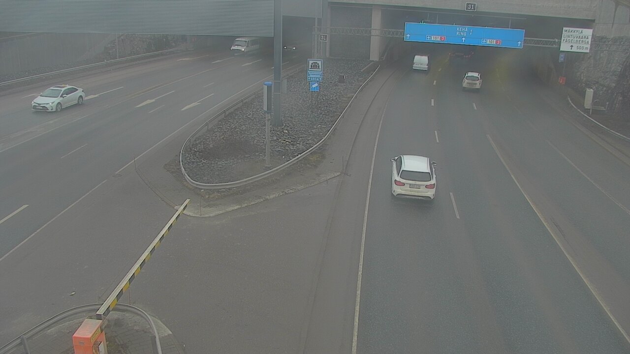 Weather Camera Image Road 101 Mestarintunneli, puomi, Espoo, Uusimaa