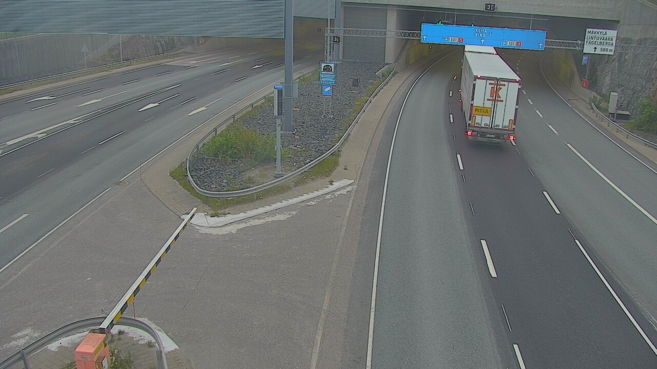 Kelikamerat Kuva Tie 101 Mestarintunneli, puomi länsi, Espoo, Uusimaa