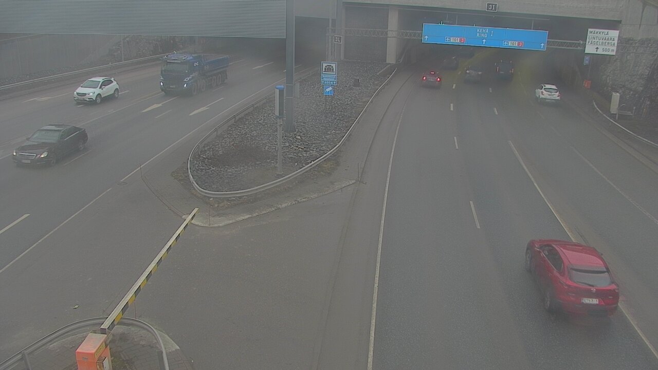 Weather Camera Image Road 101 Mestarintunneli, puomi, Espoo, Uusimaa