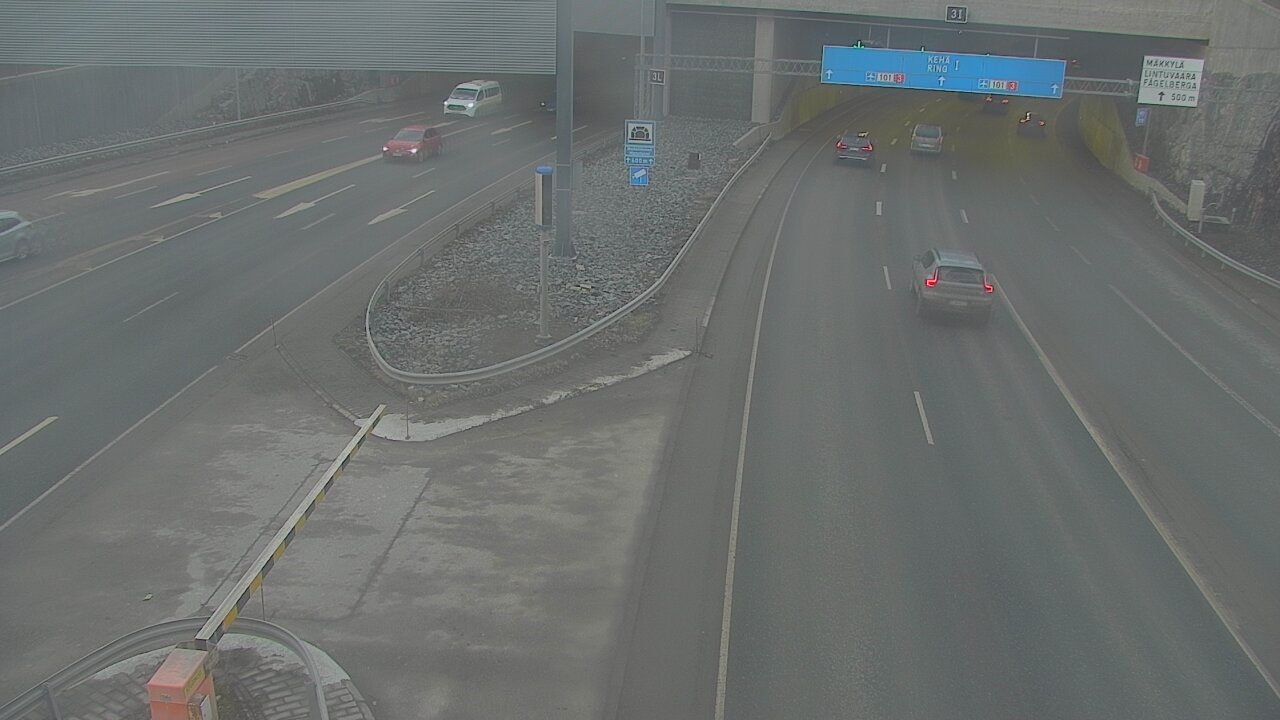 Weather Camera Image Väg 101 Mestarintunneli, puomi, Espoo, Uusimaa
