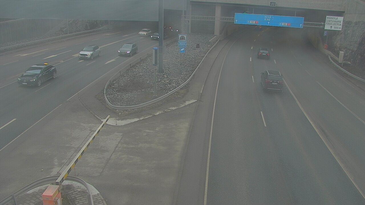Weather Camera Image Väg 101 Mestarintunneli, puomi, Espoo, Uusimaa