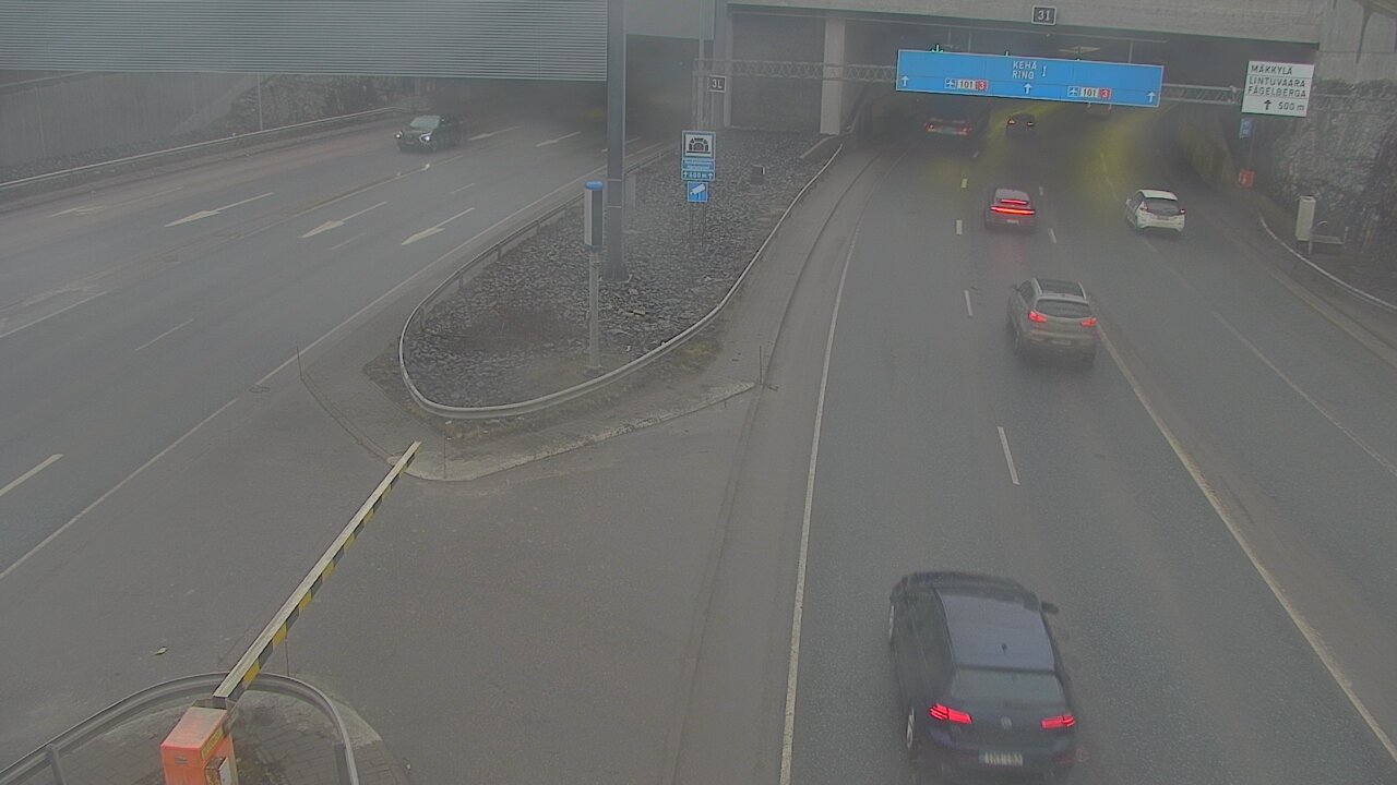 Weather Camera Image Road 101 Mestarintunneli, puomi, Espoo, Uusimaa