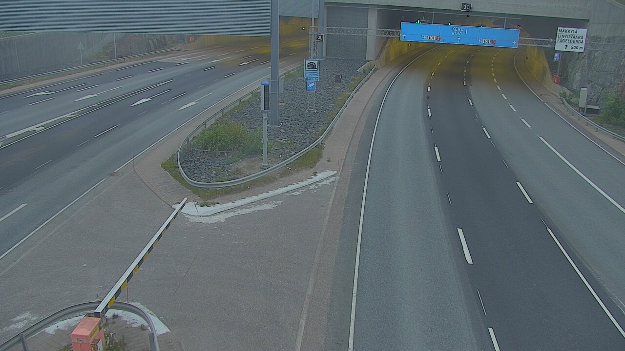 Kelikamerat Kuva Tie 101 Mestarintunneli, puomi länsi, Espoo, Uusimaa