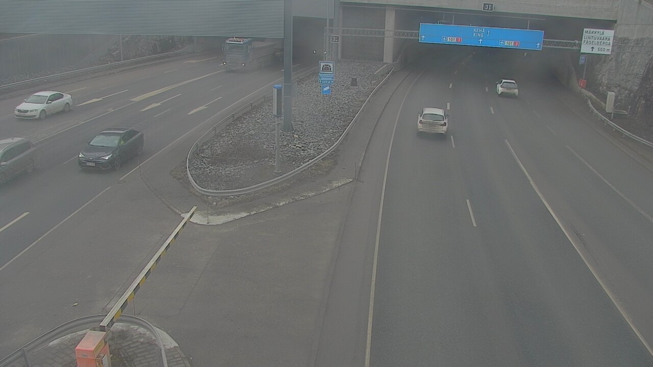 Weather Camera Image Väg 101 Mestarintunneli, puomi, Espoo, Uusimaa