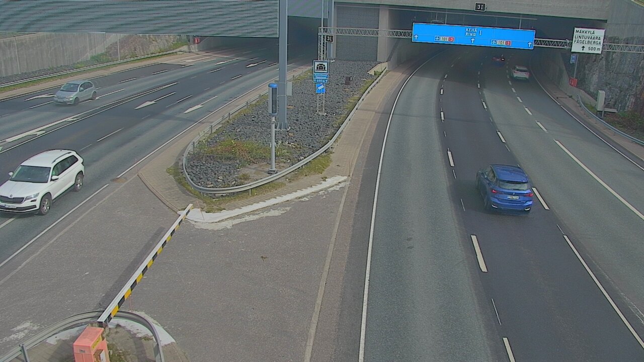 Kelikamerat Kuva Tie 101 Mestarintunneli, puomi länsi, Espoo, Uusimaa