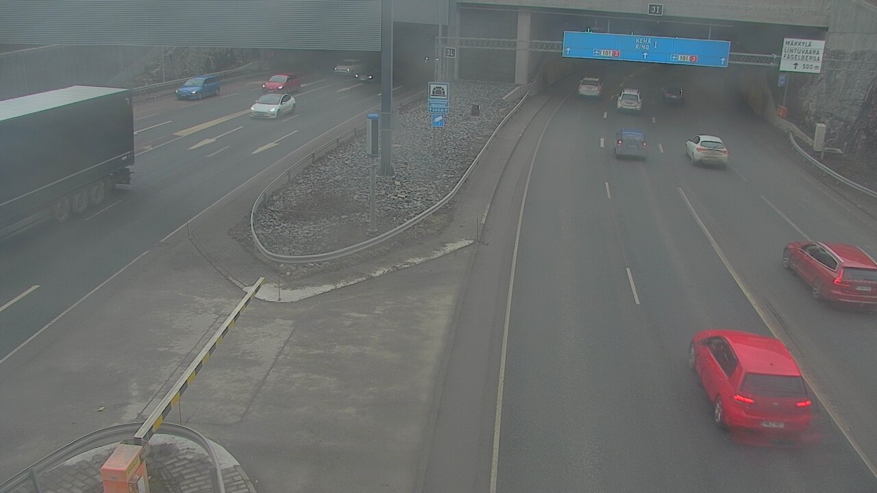 Weather Camera Image Väg 101 Mestarintunneli, puomi, Espoo, Uusimaa