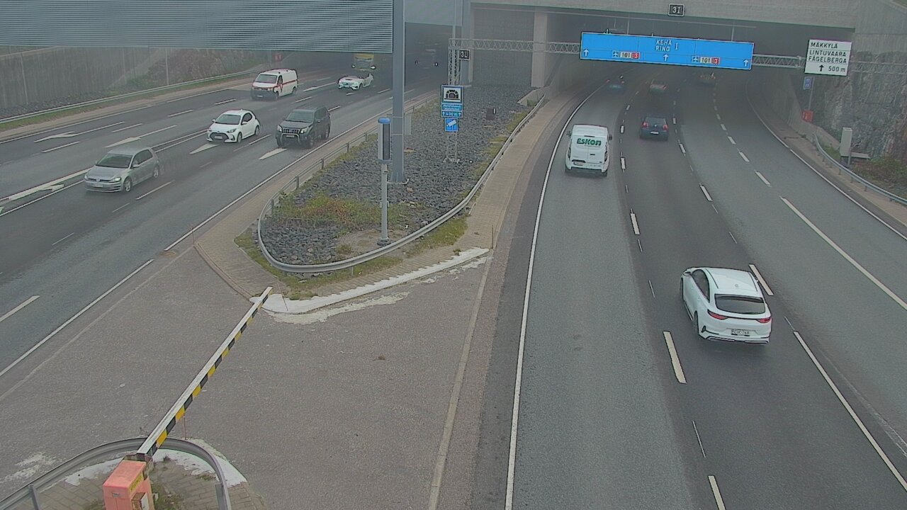 Weather Camera Image Väg 101 Mestarintunneli, puomi, Espoo, Uusimaa