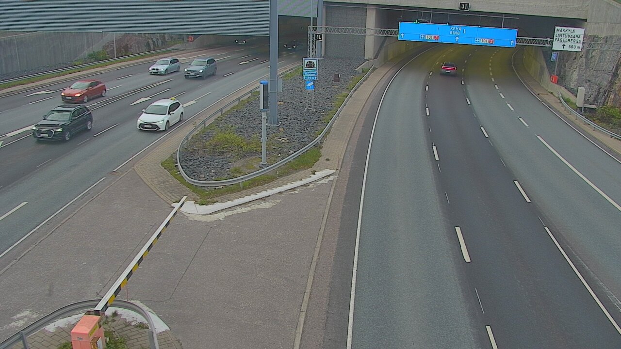 Kelikamerat Kuva Tie 101 Mestarintunneli, puomi länsi, Espoo, Uusimaa
