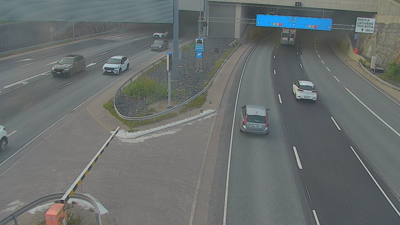 Kelikamerat Kuva Tie 101 Mestarintunneli, puomi länsi, Espoo, Uusimaa