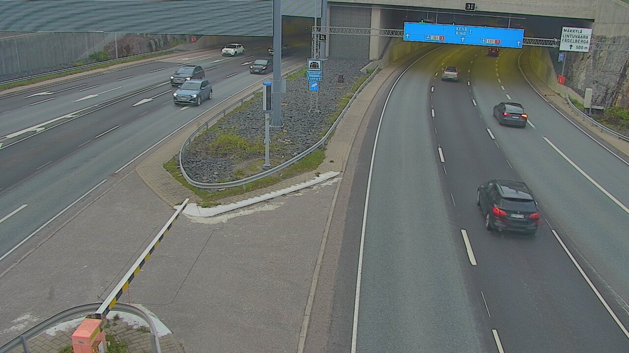 Kelikamerat Kuva Tie 101 Mestarintunneli, puomi länsi, Espoo, Uusimaa