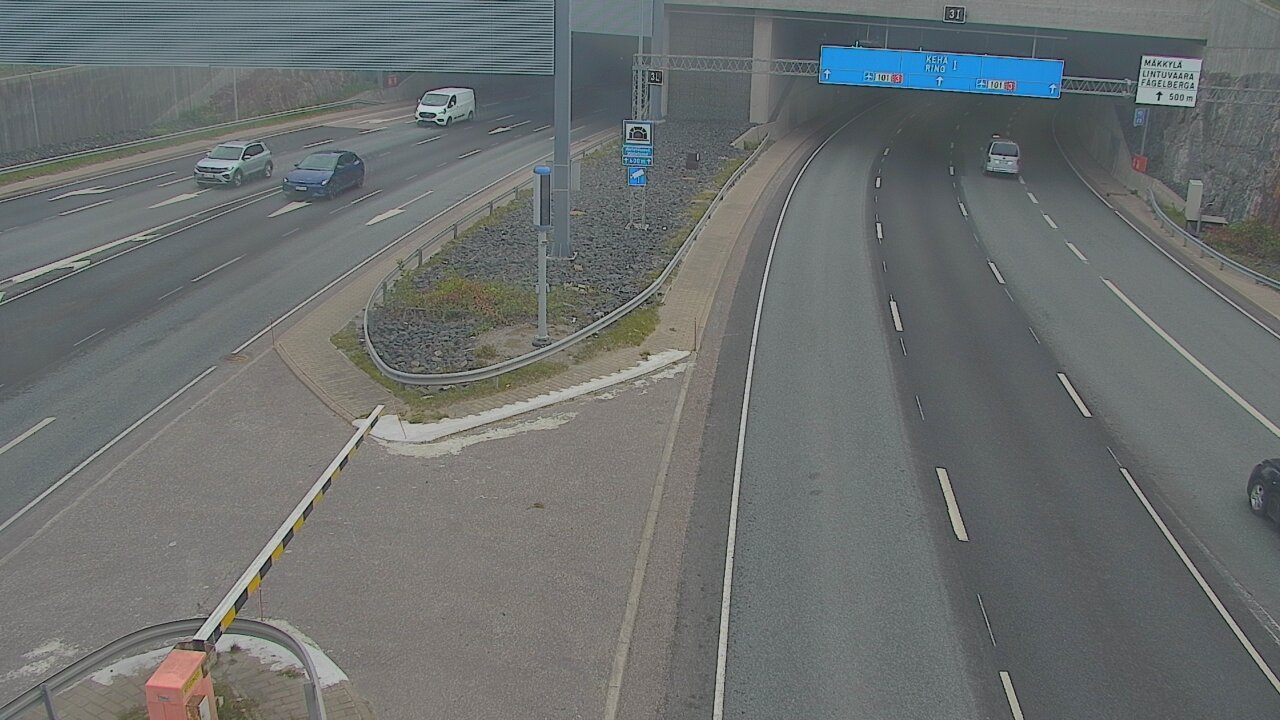 Weather Camera Image Road 101 Mestarintunneli, puomi, Espoo, Uusimaa