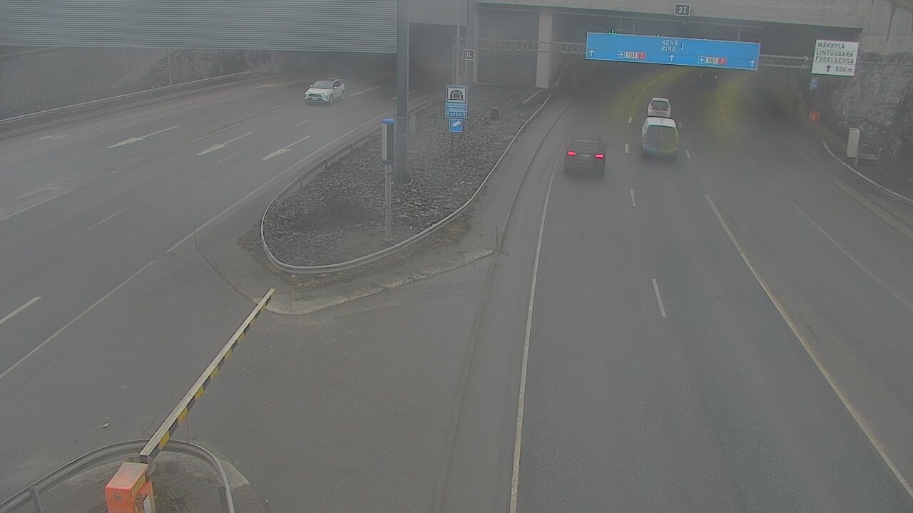 Weather Camera Image Road 101 Mestarintunneli, puomi, Espoo, Uusimaa