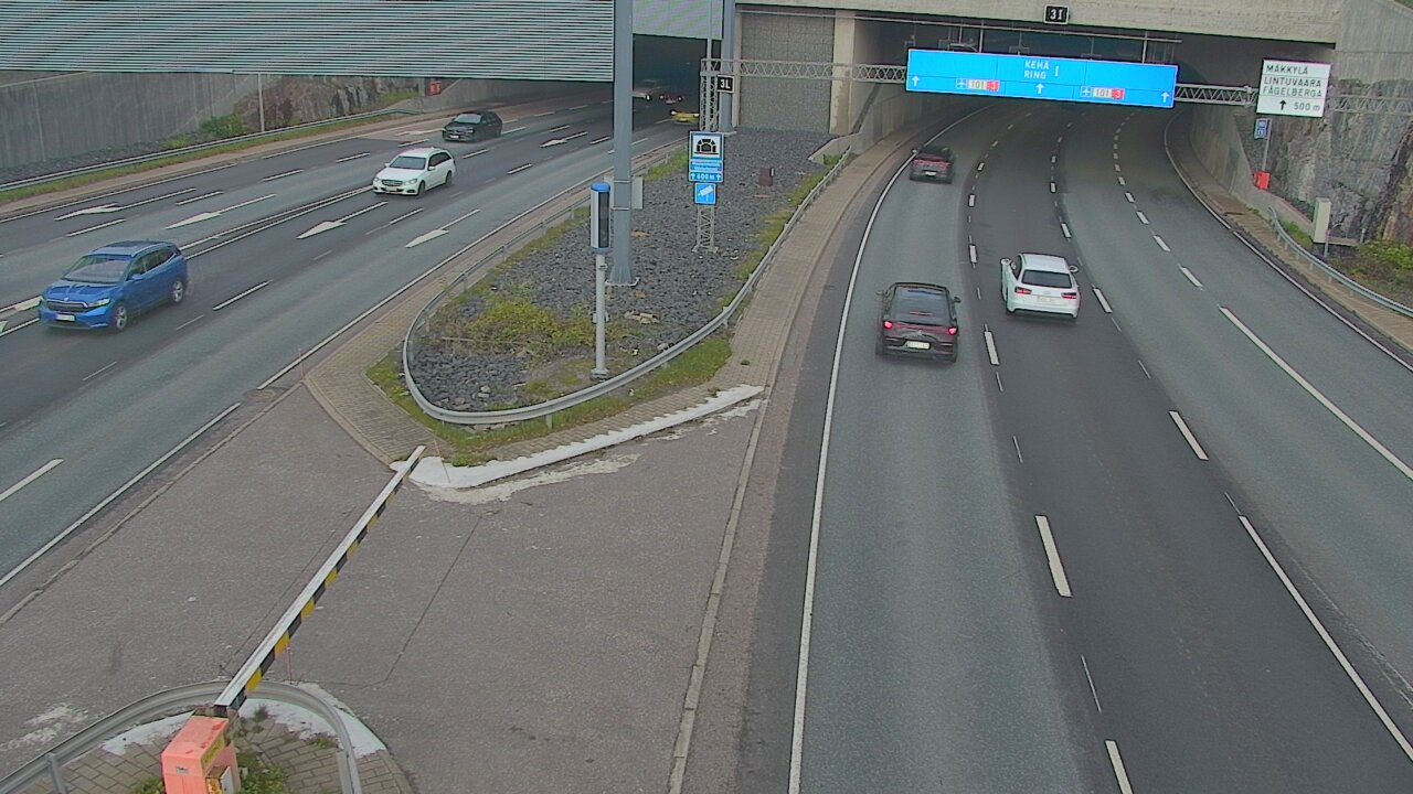 Kelikamerat Kuva Tie 101 Mestarintunneli, puomi länsi, Espoo, Uusimaa