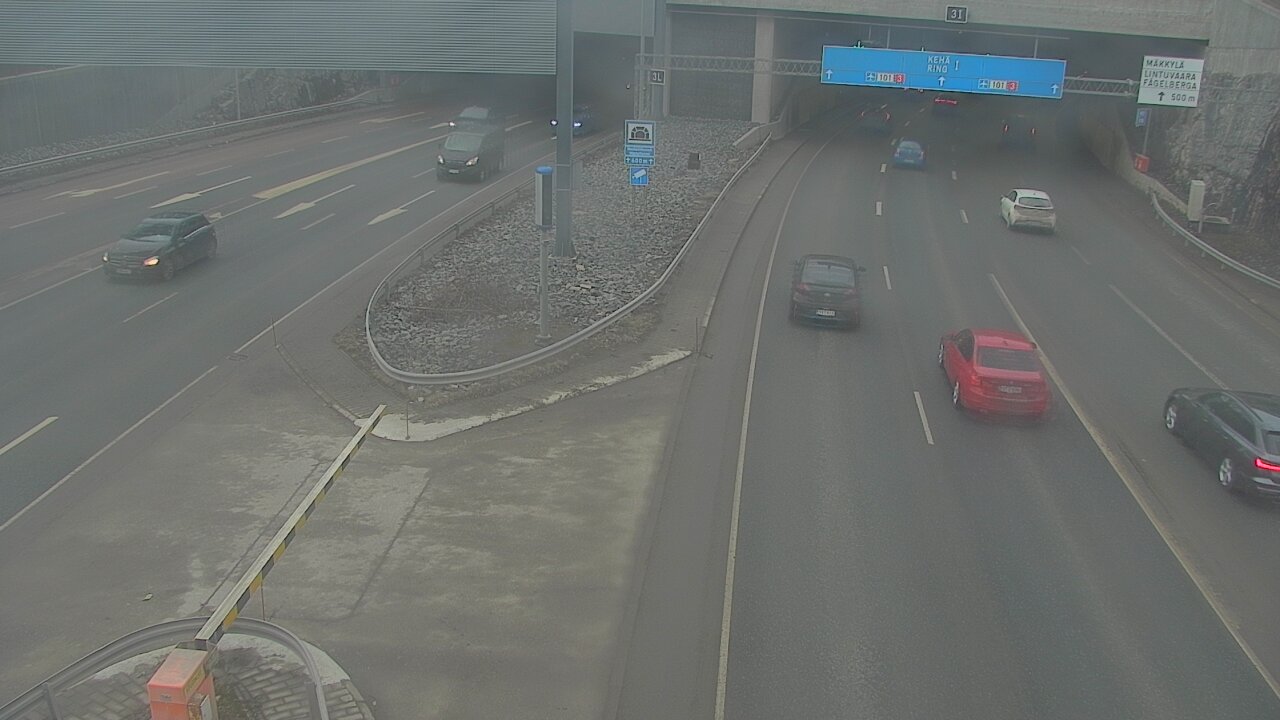 Weather Camera Image Väg 101 Mestarintunneli, puomi, Espoo, Uusimaa