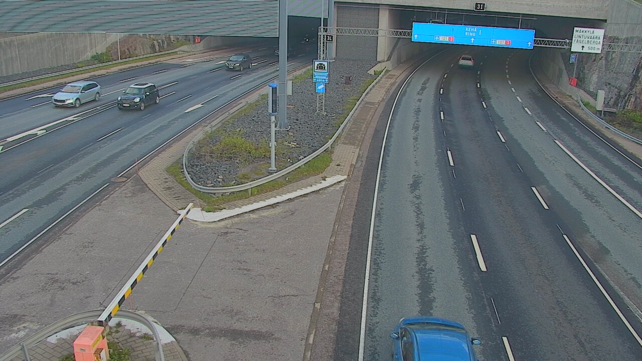 Weather Camera Image Road 101 Mestarintunneli, puomi, Espoo, Uusimaa