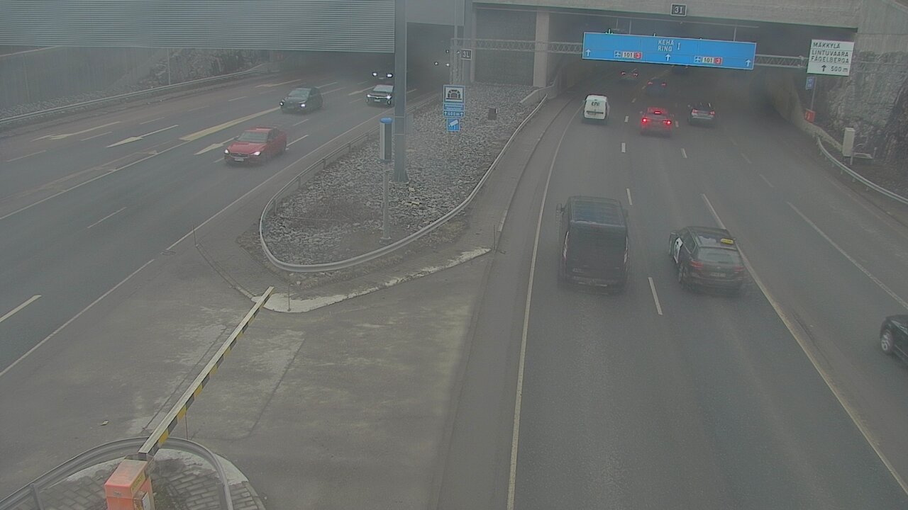 Weather Camera Image Väg 101 Mestarintunneli, puomi, Espoo, Uusimaa