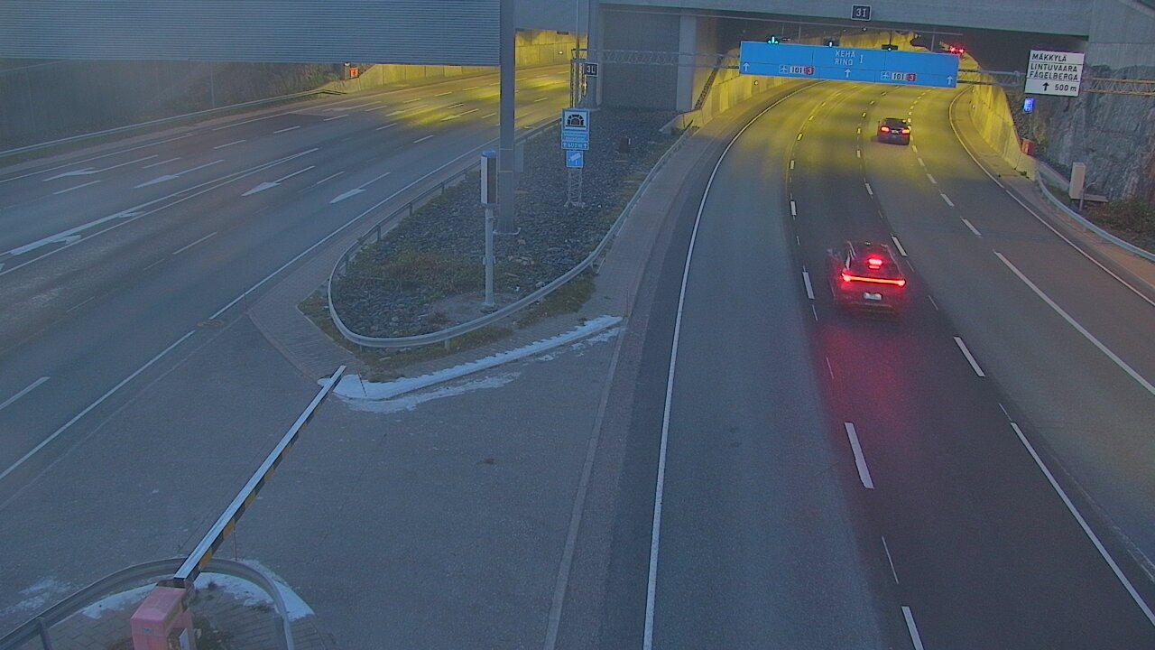 Kelikamerat Kuva Tie 101 Mestarintunneli, puomi länsi, Espoo, Uusimaa