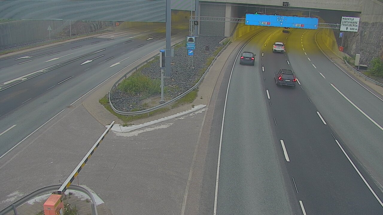 Kelikamerat Kuva Tie 101 Mestarintunneli, puomi länsi, Espoo, Uusimaa