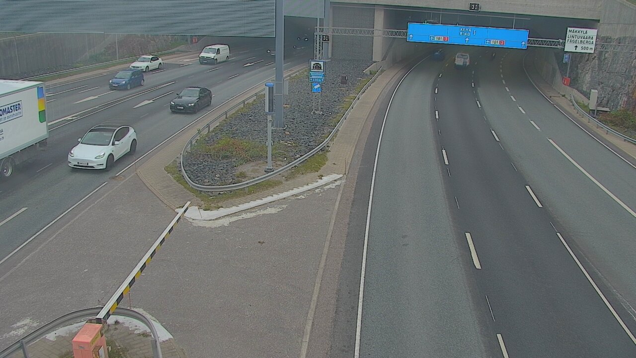 Weather Camera Image Road 101 Mestarintunneli, puomi, Espoo, Uusimaa