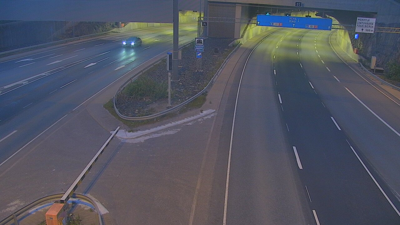 Kelikamerat Kuva Tie 101 Mestarintunneli, puomi länsi, Espoo, Uusimaa