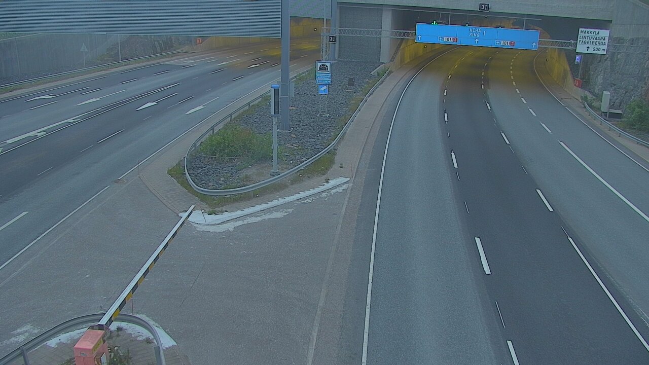 Kelikamerat Kuva Tie 101 Mestarintunneli, puomi länsi, Espoo, Uusimaa