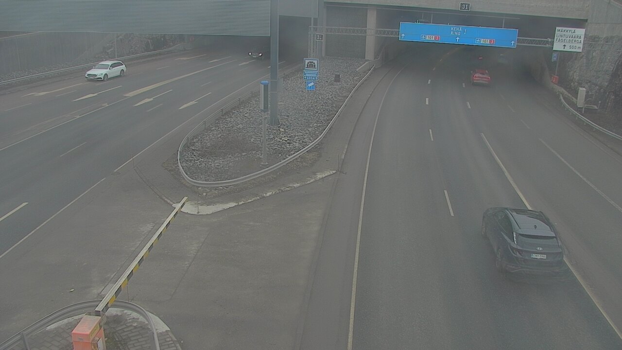 Weather Camera Image Väg 101 Mestarintunneli, puomi, Espoo, Uusimaa