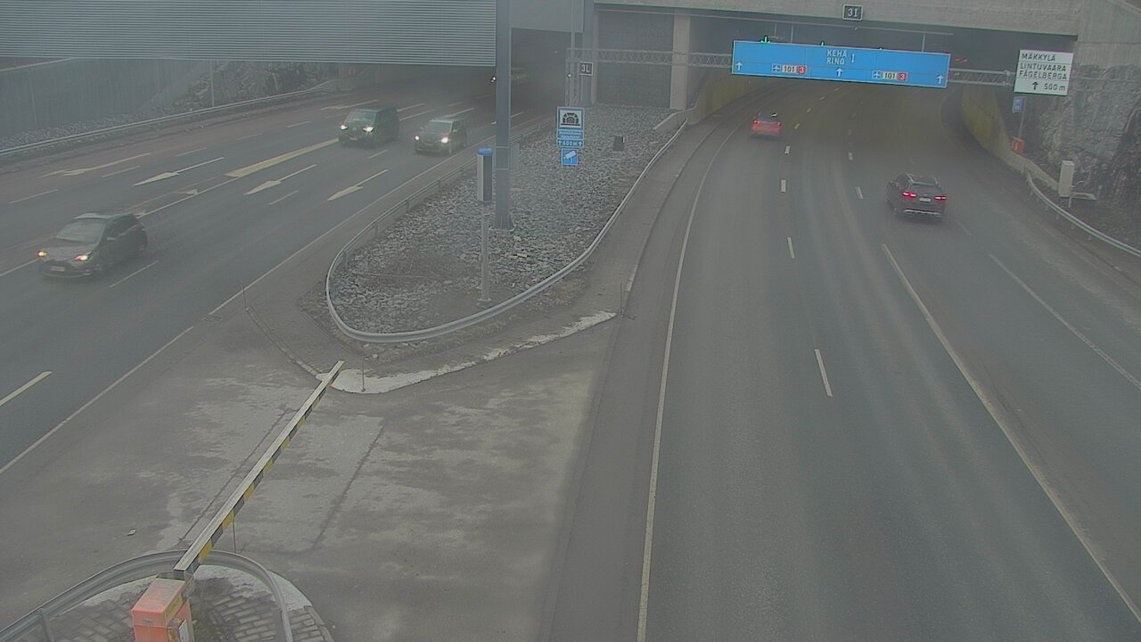 Weather Camera Image Väg 101 Mestarintunneli, puomi, Espoo, Uusimaa