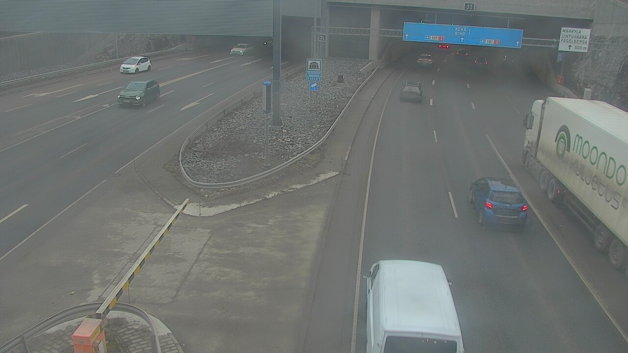 Weather Camera Image Väg 101 Mestarintunneli, puomi, Espoo, Uusimaa