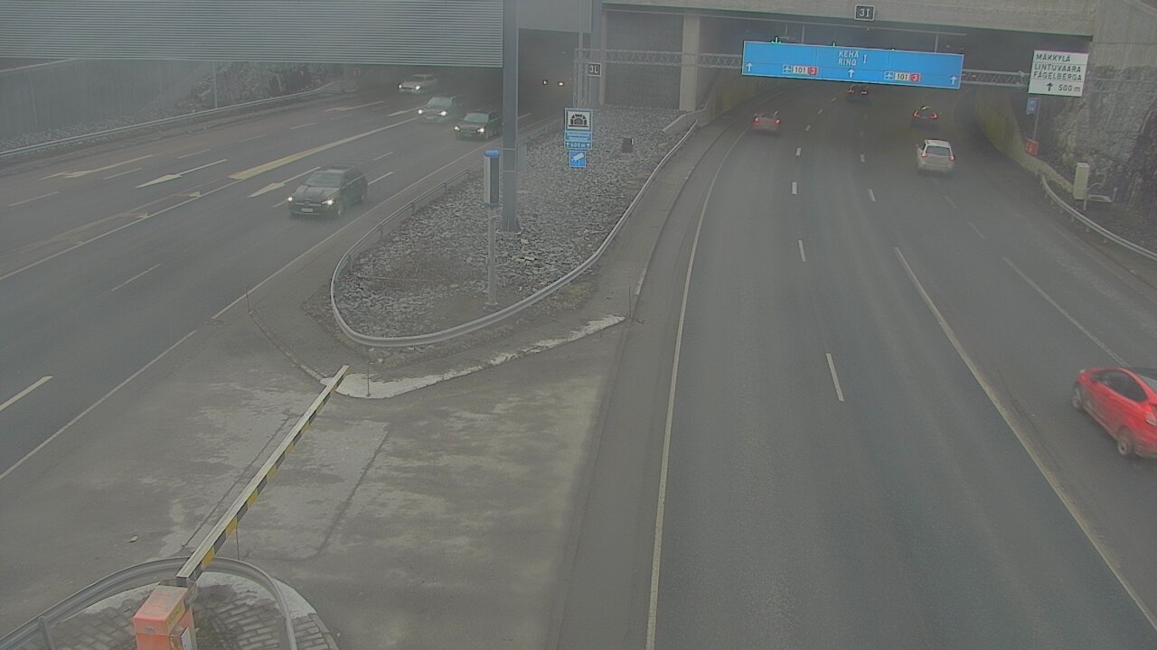 Weather Camera Image Väg 101 Mestarintunneli, puomi, Espoo, Uusimaa