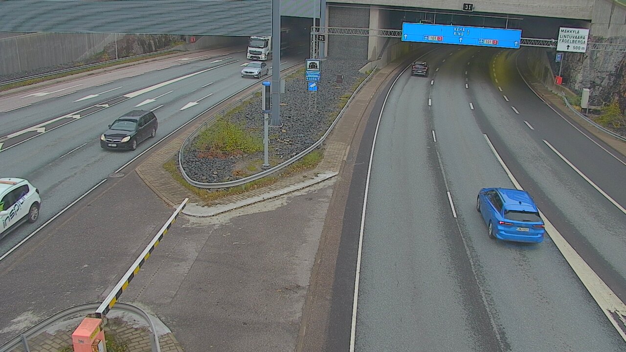 Kelikamerat Kuva Tie 101 Mestarintunneli, puomi länsi, Espoo, Uusimaa