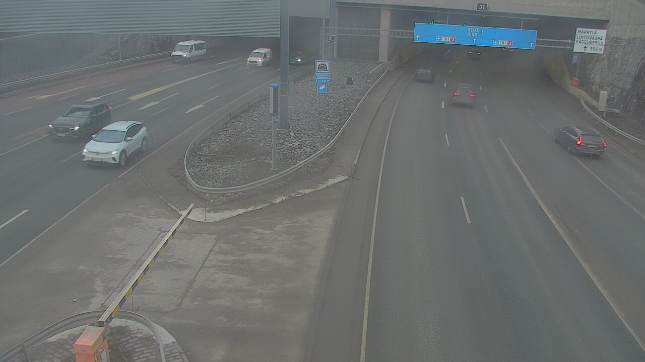 Weather Camera Image Väg 101 Mestarintunneli, puomi, Espoo, Uusimaa