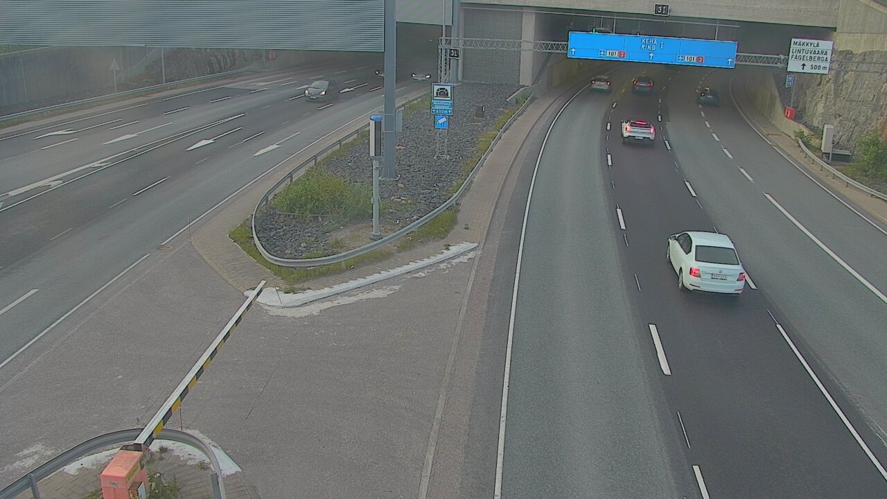 Kelikamerat Kuva Tie 101 Mestarintunneli, puomi länsi, Espoo, Uusimaa