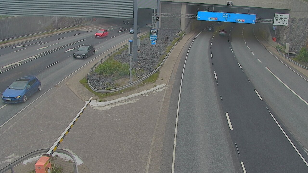 Weather Camera Image Road 101 Mestarintunneli, puomi, Espoo, Uusimaa