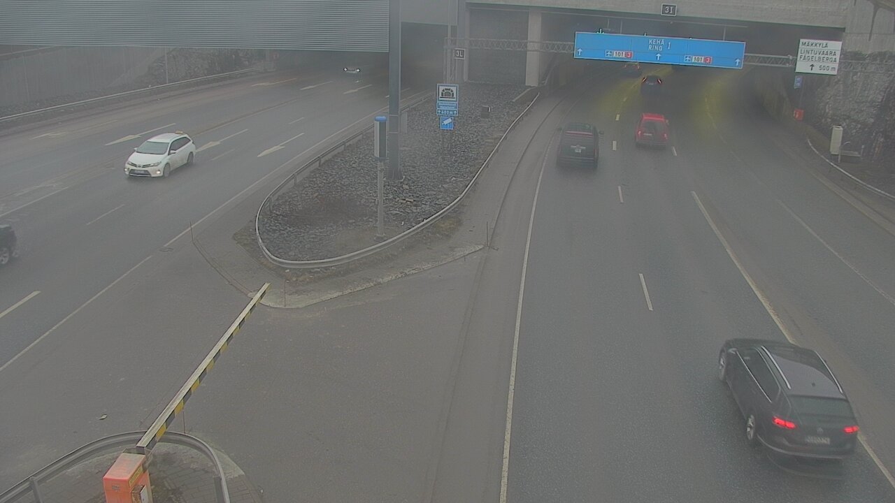 Weather Camera Image Road 101 Mestarintunneli, puomi, Espoo, Uusimaa