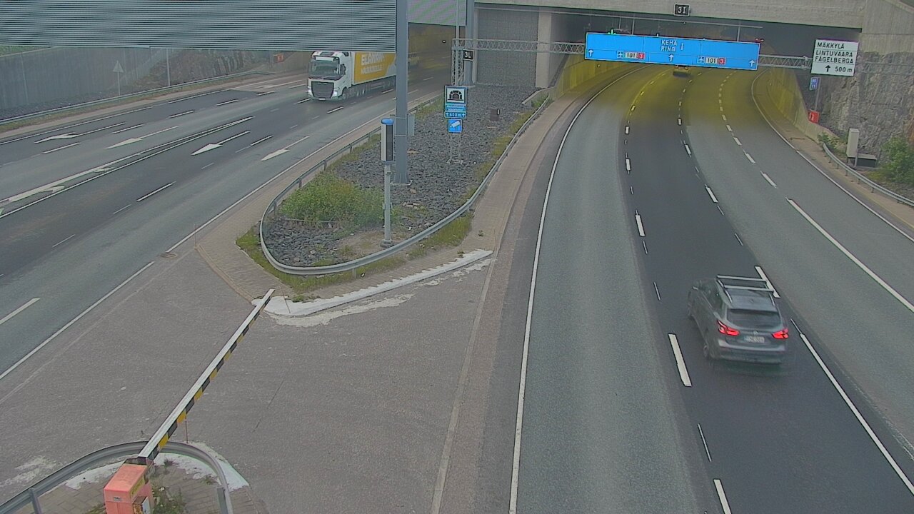 Kelikamerat Kuva Tie 101 Mestarintunneli, puomi länsi, Espoo, Uusimaa