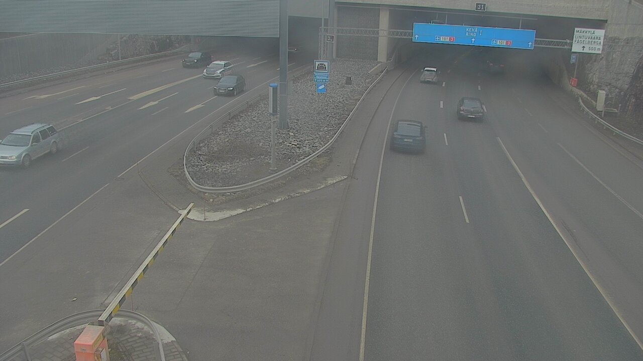 Weather Camera Image Väg 101 Mestarintunneli, puomi, Espoo, Uusimaa