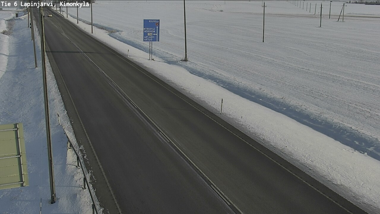 Weather Camera Image Road 6 Lapinjärvi, Kimonkylä, Lapinjärvi, Uusimaa